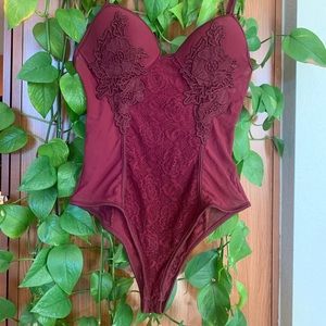 Crimson One Piece Lingerie